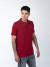 Бордовая рубашка ПОЛО с эластаном мужская оптом